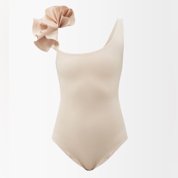 Maygel Coronel Tasi One-shoulder Ruffled
Swimsuit - Ivory - Picture 5 of 11